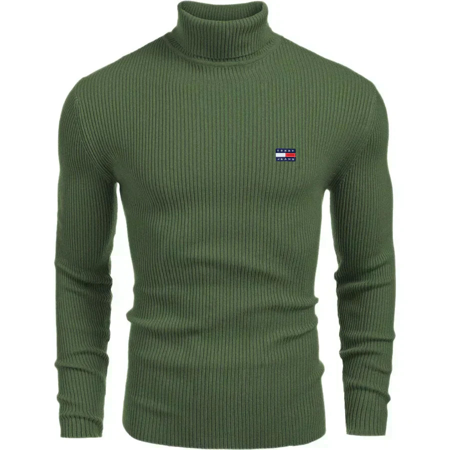 TH Turtleneck Classic Knit Sweater Green / S TH Turtleneck Classic Knit Sweater
