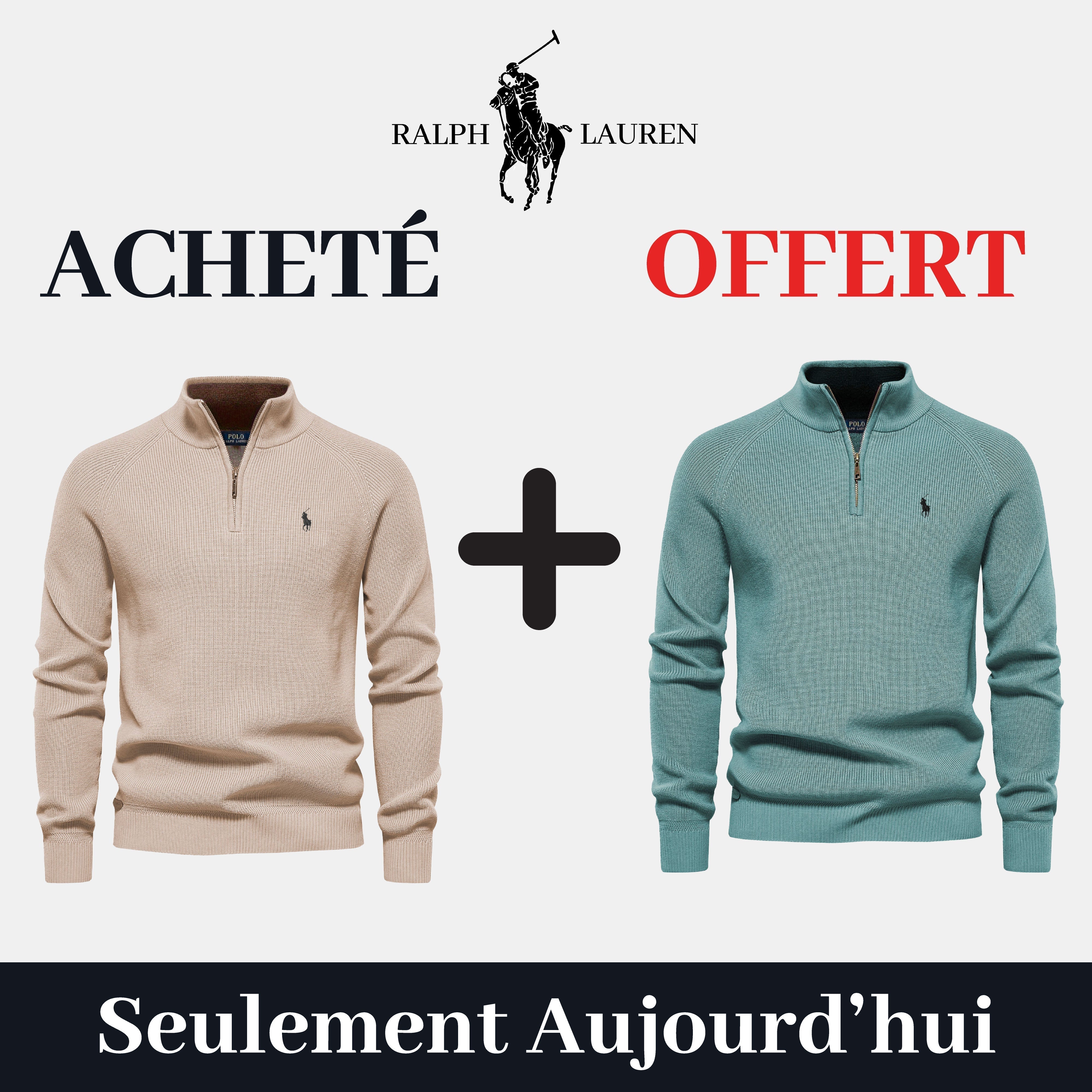 R&L 1+1 Zip Neck Sweater (CLEARANCE)