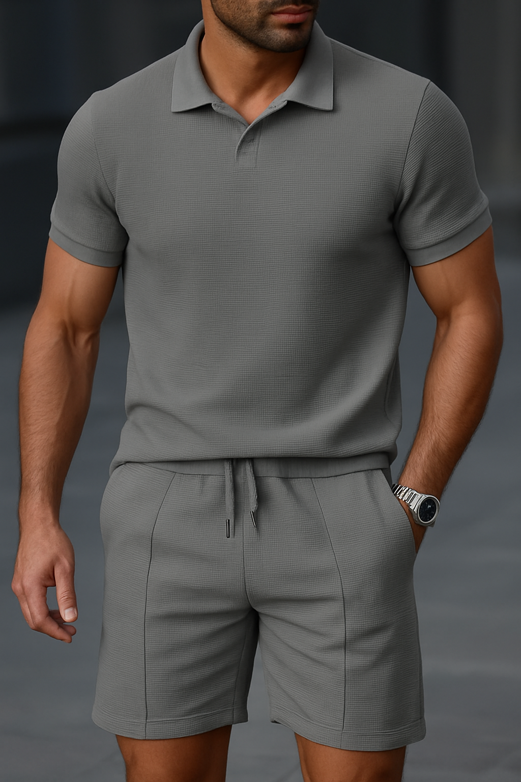 Premium Casual Set – Polo Shirt & Shorts in a 2-Piece Pack