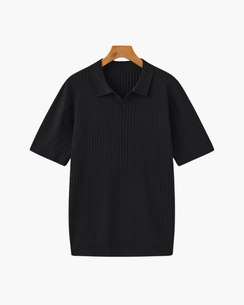 Premium Ribbed Knit Polo