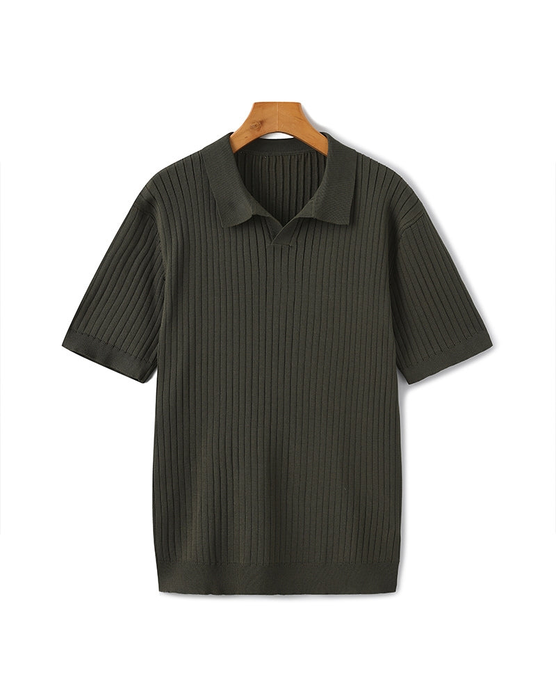Premium Ribbed Knit Polo