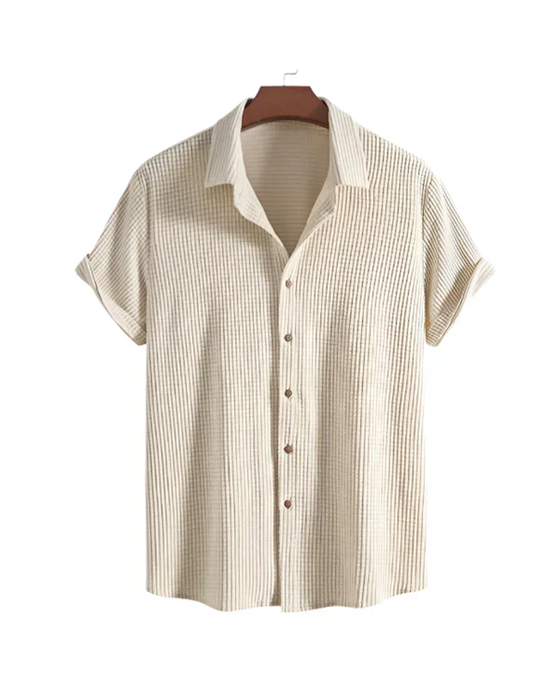 Summer Set in Textured Cotton – Elegant Comfort in Natural Tone