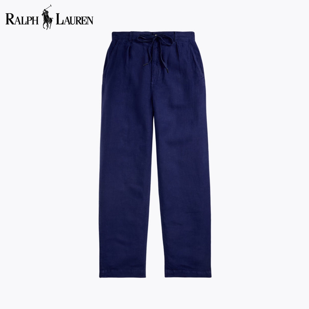 RL Lateef Relaxed Fit Pleated Linen Pant Blue Navy / 28 RL Lateef Relaxed Fit Pleated Linen Pant