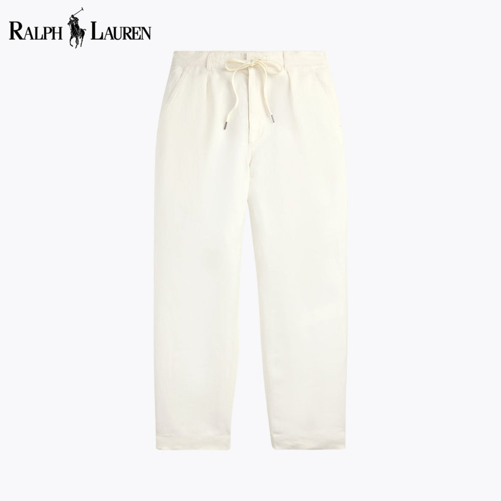 RL Lateef Relaxed Fit Pleated Linen Pant Cream / 28 RL Lateef Relaxed Fit Pleated Linen Pant