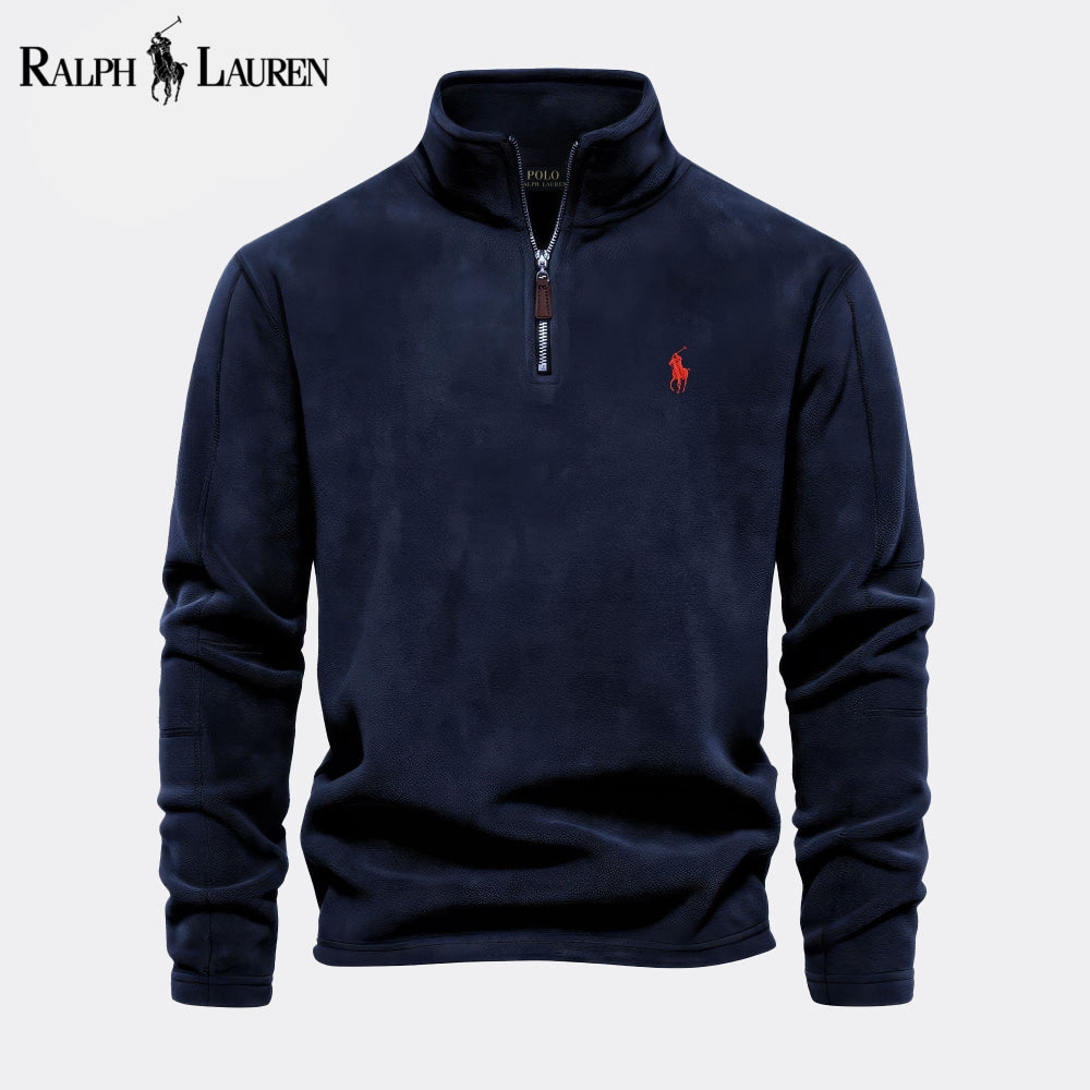 RL Prestige Cable-Knit Wool Knit Sweater Dark Blue / S RL Prestige Cable-Knit Wool Knit Sweater