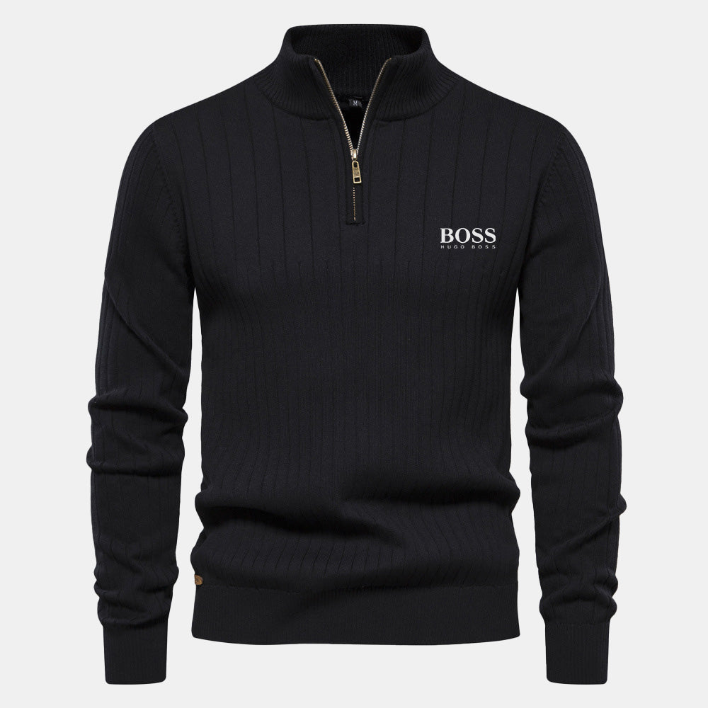 HB Zip Classic Knit Sweater Black / S HB Zip Classic Knit Sweater