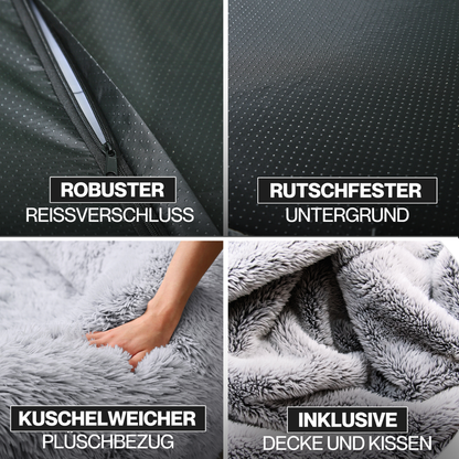 Orthopädisches Hundebett für Menschen "Balu" XXL 190cm inklusive Decke und Kissen