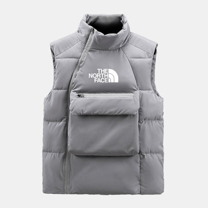 TNF Quilted Wool-Blend Cable-Knit Knit Sweater Grey / S TNF Quilted Wool-Blend Cable-Knit Knit Sweater