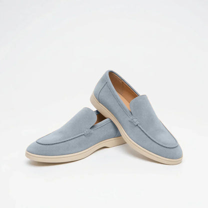 Modern Moccasin Style in Sand Beige Suede