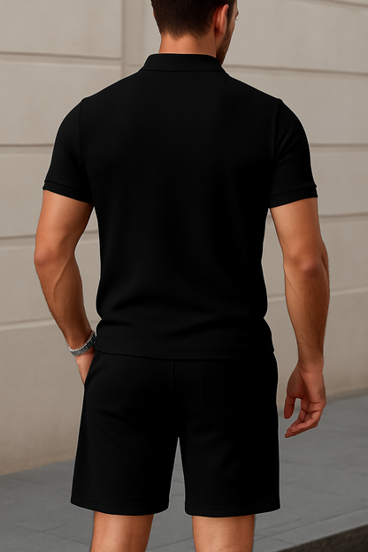 Premium Casual Set – Polo Shirt & Shorts in a 2-Piece Pack