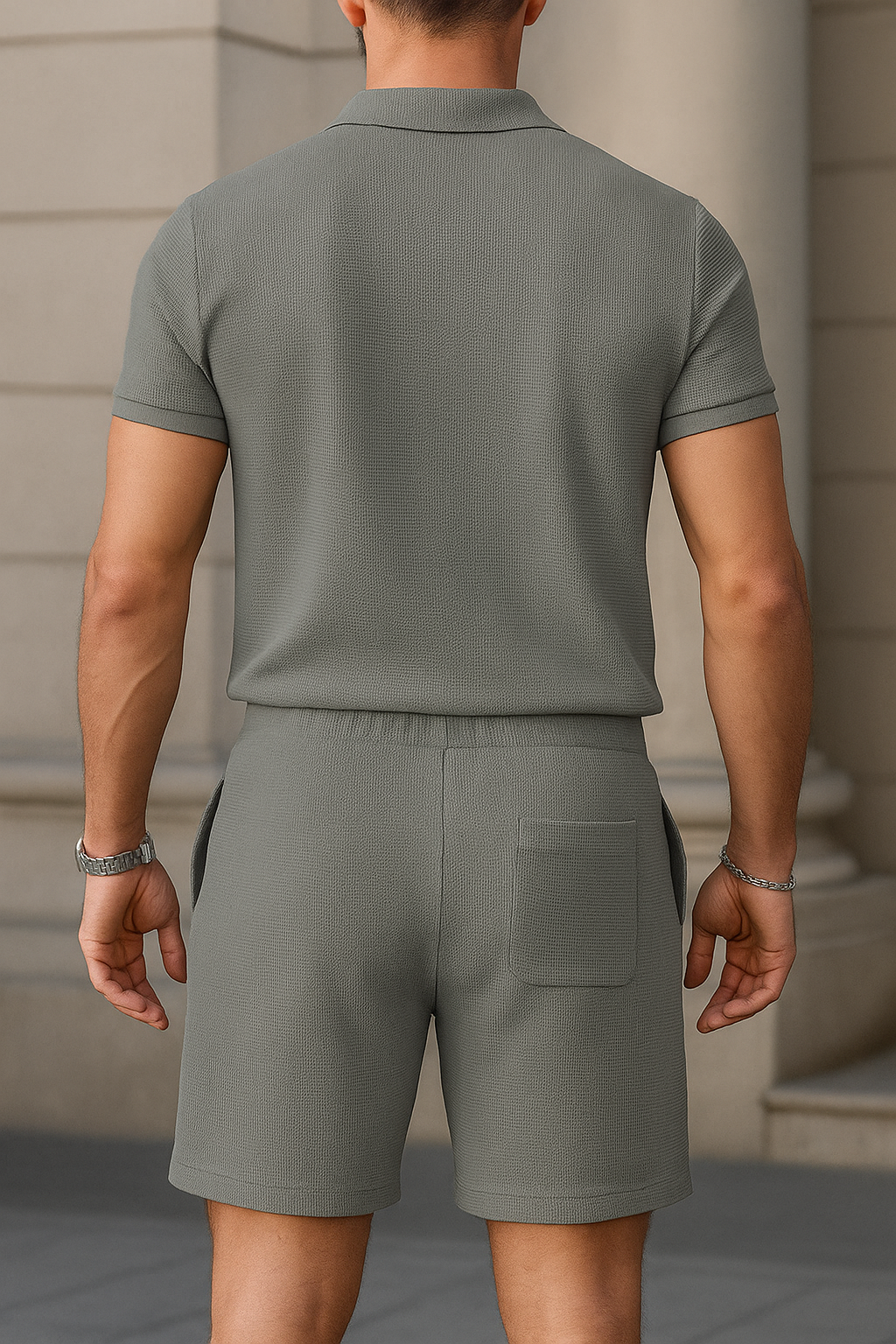 Premium Casual Set – Polo Shirt & Shorts in a 2-Piece Pack