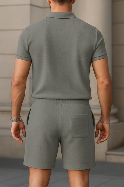 Premium Casual Set – Polo Shirt & Shorts in a 2-Piece Pack