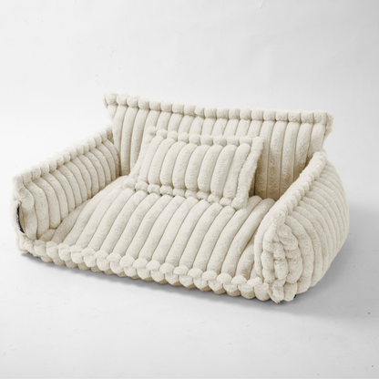 Haustiersofa, Chaffar“ – Für Katzen und Hunde – Moderner Stil – Cord-Design – Orthopädische Matratze