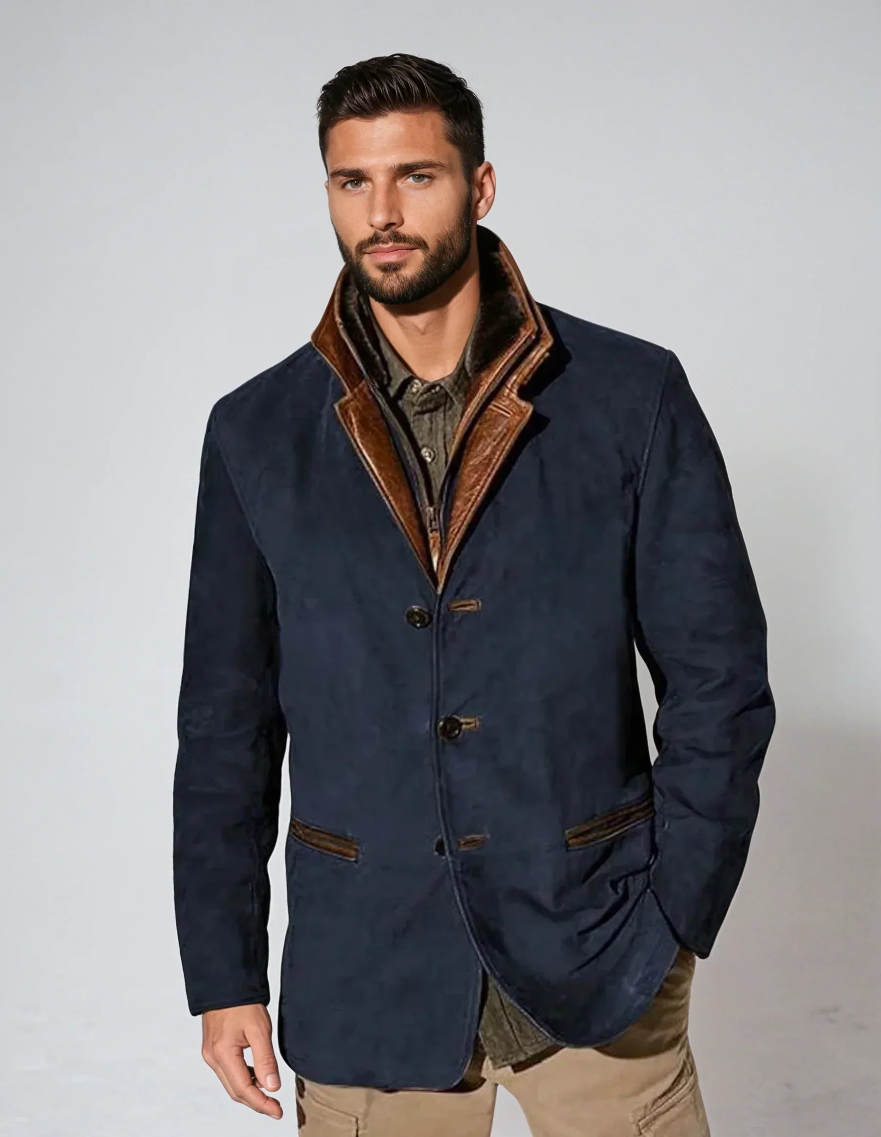 Vintage Leather Collar Jacket | 25K