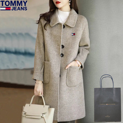Long casual cashmere coat