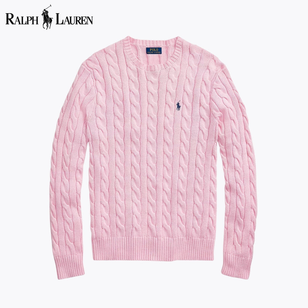 RL Cable-Knit Cotton Jumper Pink / S RL Cable-Knit Cotton Jumper