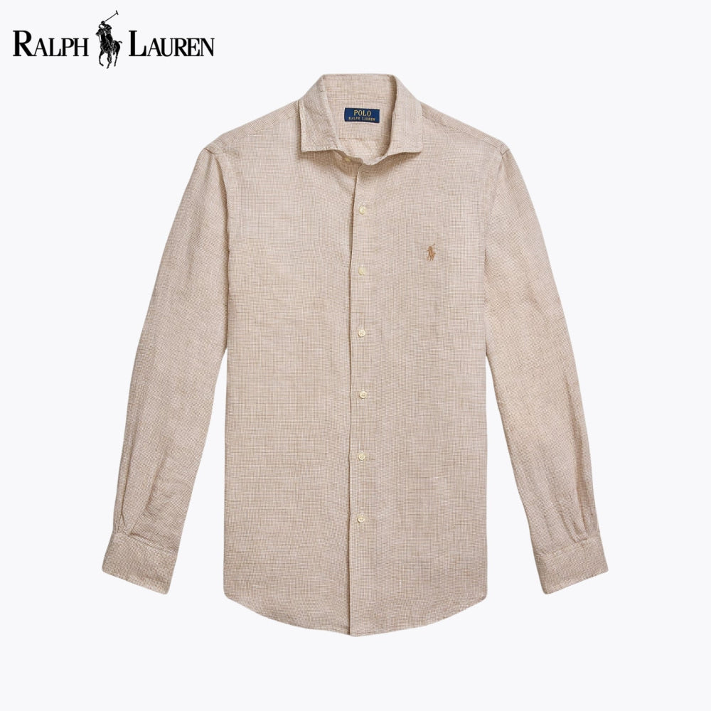 RL Custom Fit Linen Shirt Beige White / S RL Custom Fit Linen Shirt